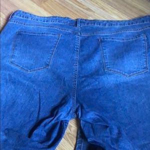 Jeans with red flowers